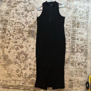 H&M black dress with quarter zip